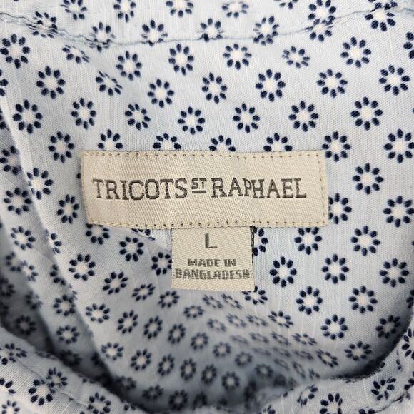 Tricots St Raphael Shirt Mens Large Button Up Casual Preppy Short Sleeve L - Picture 9 of 10